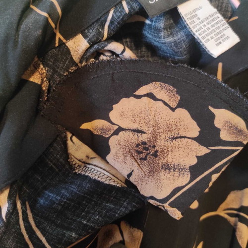 Vintage dress like new, black with brown floral pattern, size L