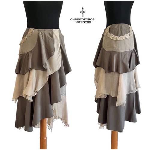 Christoforos Kotentos multilayered Y2K skirt like new, green