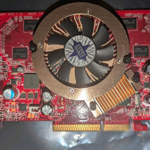 MSI NVIDIA GeForce NX7600GS graphics card used, 512MB GDDR2, AGP