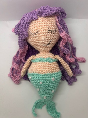 Knitted mermaid 25cm new
