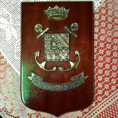 Spanish Navy shield like new from frigate F-104 Mendez Nunez