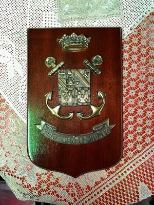 Spanish Navy shield like new from frigate F-104 Mendez Nunez