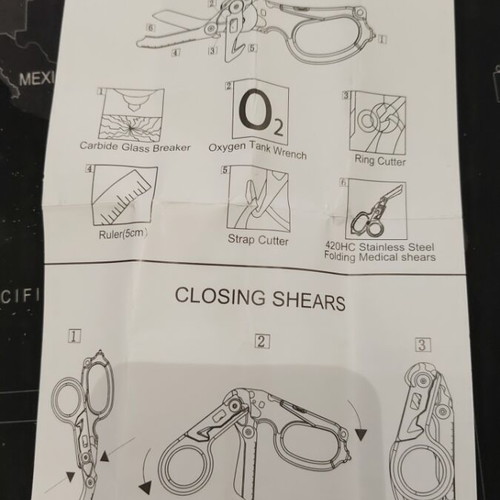 Rescue scissors with raptor-style belt sheath new