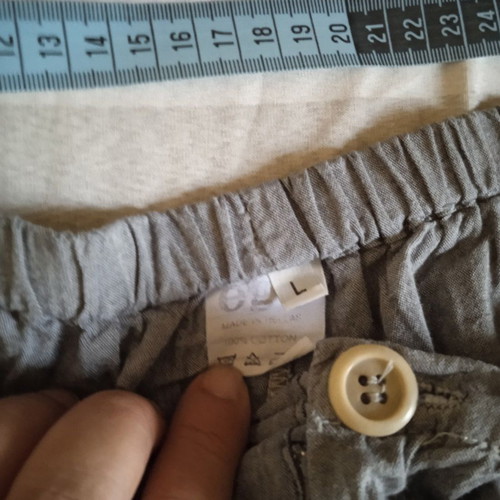 Vintage Gray Cotton Pants Egg with Elastic Waist and Drawstring like new