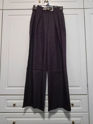 High-waisted wide-leg pants, soft purple denim, size Small