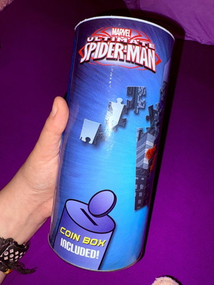 Marvel Spiderman Paper Coin Bank used, official licensed product