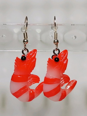 Shrimp earrings new, orange