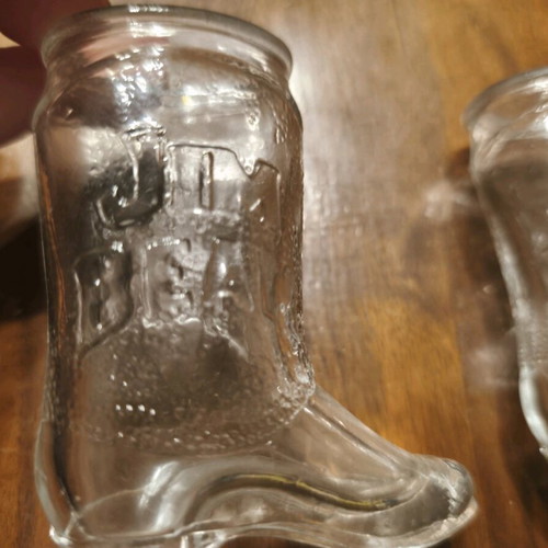 Glass toothpick holder like new, Jim Beam advertising set