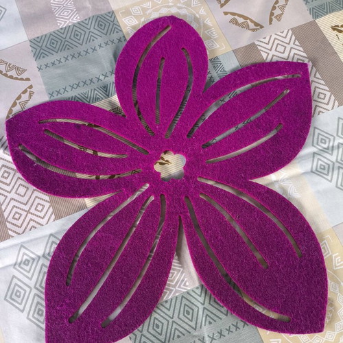 Felt pot holder used, flower design