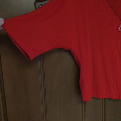 Short bolero-style cardigan like new, red, size L