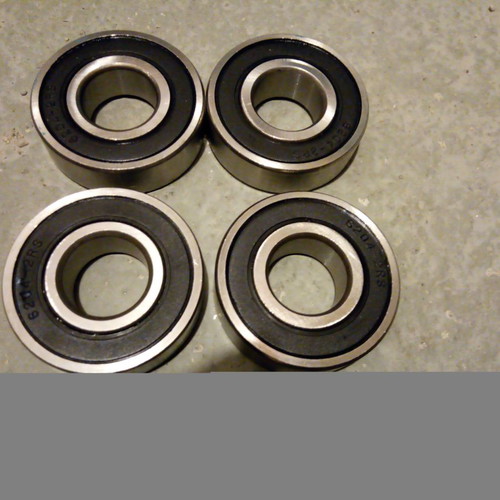 6204-2RS single-row ball bearings new, 20 pieces with 5 spacers