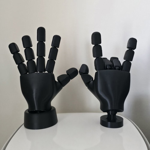3D Flexible Hand right or left with base, new