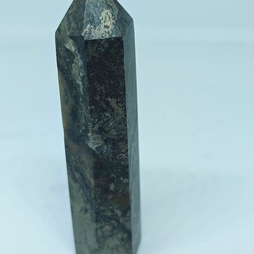 Natural Pyrite Tower on Black Schist 9cm like new