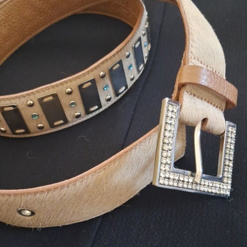 Karen Millen women's belt like new, genuine suede leather, beige, size 110