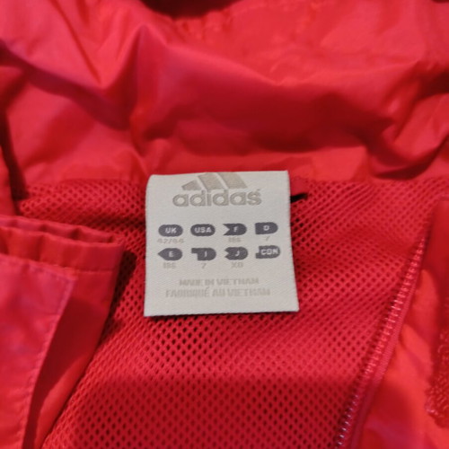 Adidas men's windbreaker jacket XL like new, red with white stripes