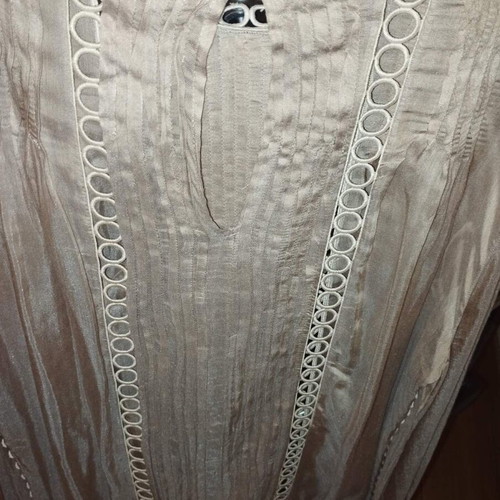 Zini silk shirt with fringes like new, size M 38 beige