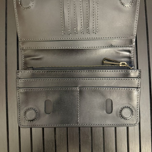 Tarwa long wallet, genuine black leather