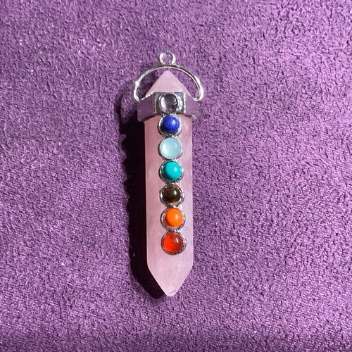 Rose Quartz Pendant 7 Chakra