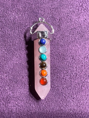Rose Quartz Pendant 7 Chakra