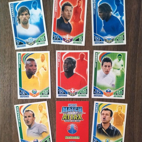 Match Attax football cards used, set of 8