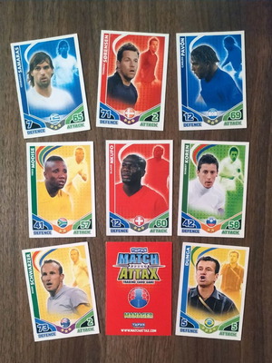 Match Attax football cards used, set of 8