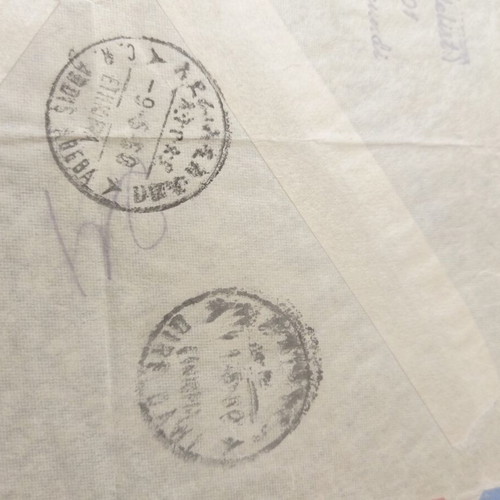 Postwar Airmail Envelope with Thematic Animal Stamps 1945 used