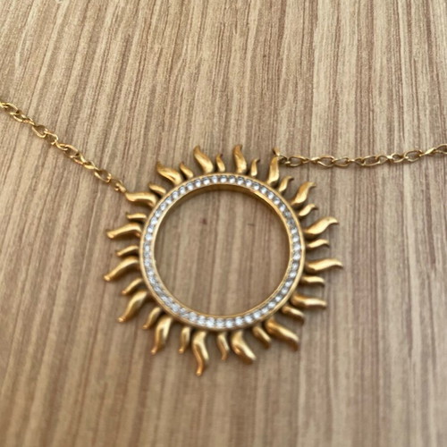 Gregio Sun Necklace gold plated, like new, medium chain