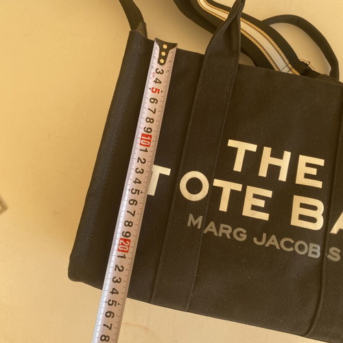 Marc Jacobs The Tote Bag Medium, black cotton canvas shoulder bag
