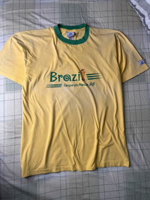Adidas Brazil France '98 World Cup T-shirt used, official vintage