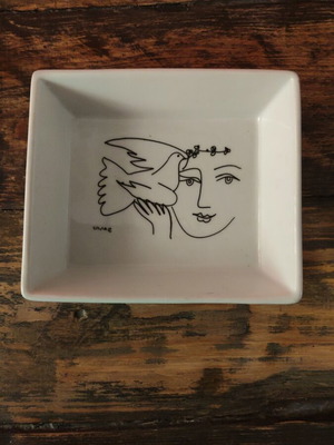 Porcelain plate square 13x13xH2.6cm Le Visage Picasso Könitz like new