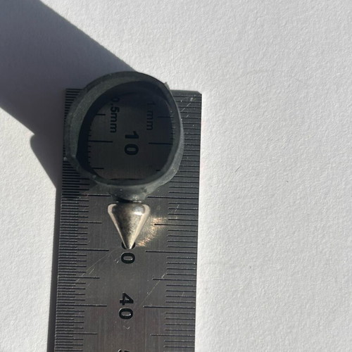 Handmade rubber and metal ring like new