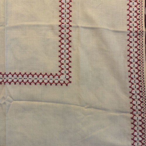 Handmade embroidered tablecloth, new, beige 70x70