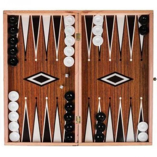 Wooden backgammon handmade Greek made new 48x25x6cm