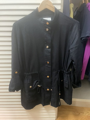 Λινό jacket Zara μαύρο σαν καινούργιο, μέγεθος S