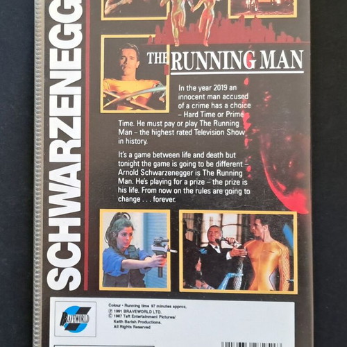 The Running Man VHS like new, Pal edition 1987