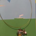 Handmade aquarium ball necklace with pearl and fish