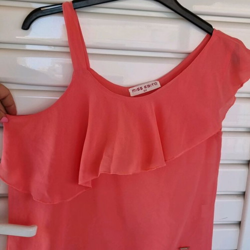 Summer airy blouse like new, coral, size S-M
