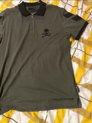 Polo Philipp Plein σαν καινούργιο, μέγεθος L, μαύρο και πράσινο