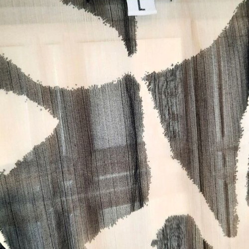Light Animal Print Beach Kaftan with Beaded Embroidery and Corset Ties, like new