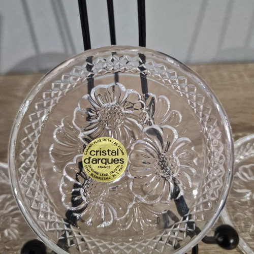 Cristal D'Arques Longchamp Set of 6 Sweet Plates New Lead Crystal