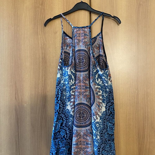 Ethnic long blouse halter neck, new, colorful viscose
