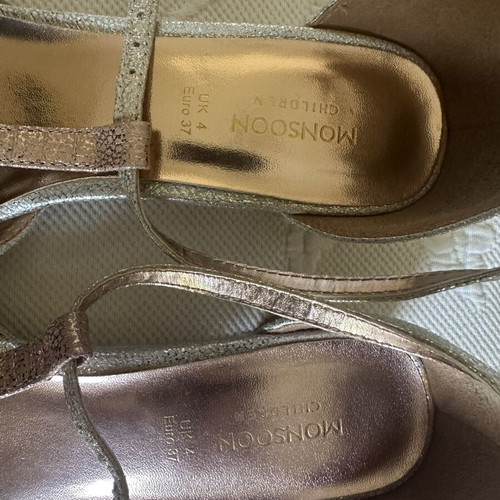 Monsoon girls' pumps like new, size 37, gold and silver