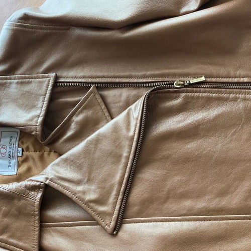 Biker jacket metallic gold like new, lamb leather, size 40