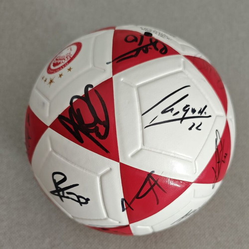 Olympiacos Football Signed Ball 2024-2025 Season with Display Case