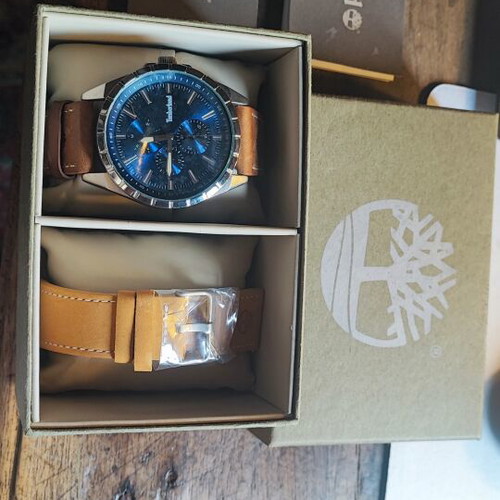 Timberland men's watch new, brown, waterproof with leather strap