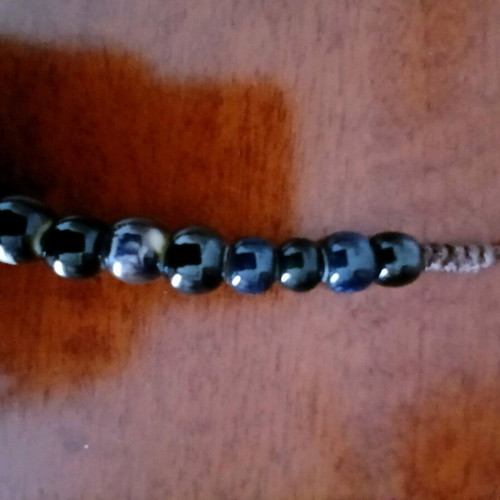 Coccaline necklace with black and blue leather new
