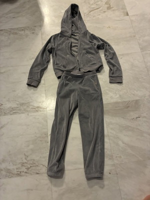 SugarFree velour tracksuit for girl 8 years old, grey-blue