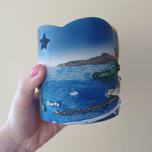Set of 2 handmade wax candle holders Antiparos souvenirs