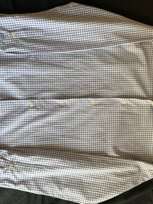 Риза Oxford Company употребявана, синя каре, размер Large slim fit
