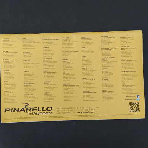 Pinarello 2013 bicycle catalog used, Italian and English